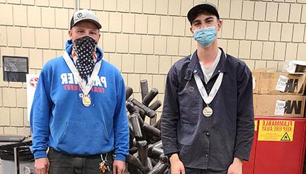 welding students with 2021 SkillsUSA competition medals